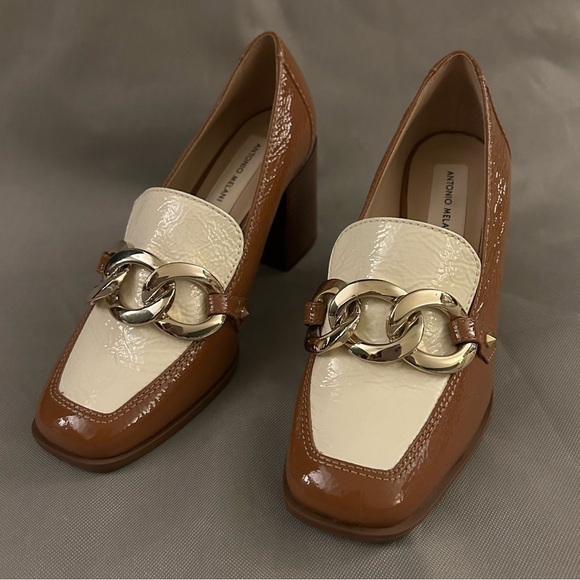 Antonio Melani Patent Leather Chunky Heel Harpez Heel Size 6.5 *LIKE NEW* - Picture 2 of 7